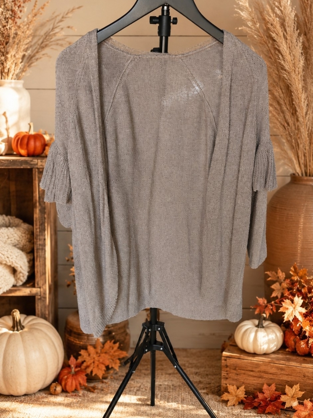 Express Taupe Open-Front Lightweight Women’s Sweater